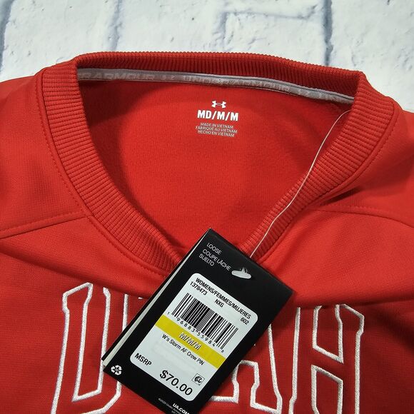 Utah Utes University Under Armour WOMENS SZ M Sweatshirt Red - Picture 5 of 10